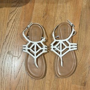 White Flat Sandals Size 7